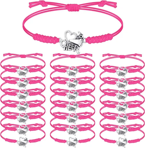Miniatura 7 de Rtteri 20 pulseras de animadora para niñas, pulseras ajustables para animadoras, regalos para animadoras, accesorios de joyería a granel Naranja