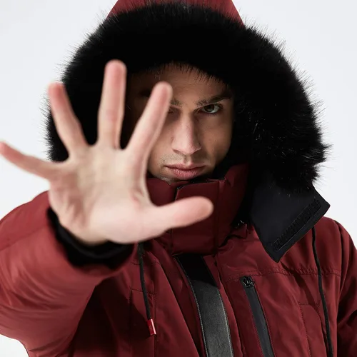 Miniatura 4 de WEEN CHARM - Chaqueta tipo parka para hombre con capucha desmontable y ribete de piel sintética.