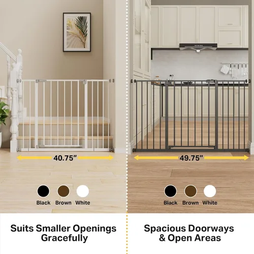 Miniatura 2 de InnoTruth Puerta de bebé de 29.5 a 40.75 pulgadas para escaleras, puertas para perros de 30 pulgadas de alto para puertas y pasillos, puerta