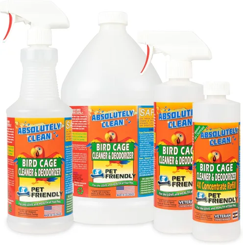 Miniatura 7 de Limpiador y desodorante para jaula de pájaros Absolutely Clean Asombroso - Solo rocíe/limpie - Elimina de manera segura y fácil los desordenes