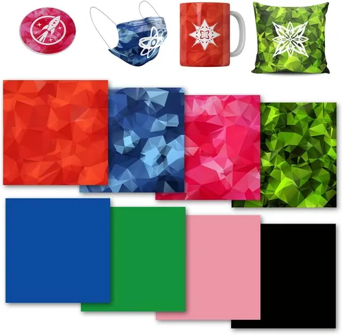 Miniatura 14 de Hojas de transferencia de sublimación para vasos, camisetas en blanco, papel de transferencia de sublimación con purpurina azul para máquina