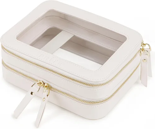 Miniatura 14 de Prite Bolsa de maquillaje transparente, estuche organizador de cosméticos, bolsa de aseo de viaje impermeable, bolsa para el cuidado de la piel