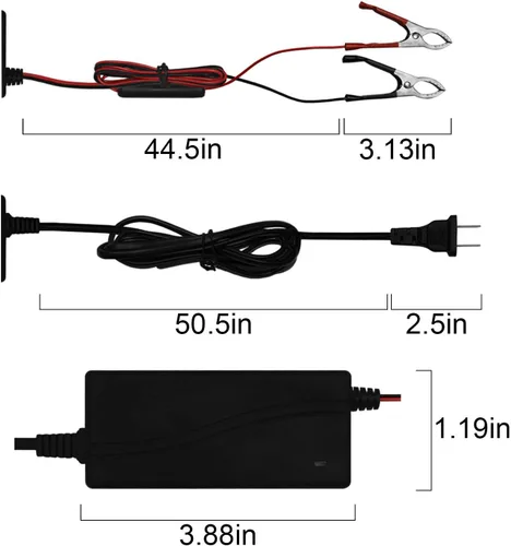 Miniatura 3 de Mighty Max Battery Mantenedor del cargador SLA de 12V 1Amp para la batería Piaggio Scooter