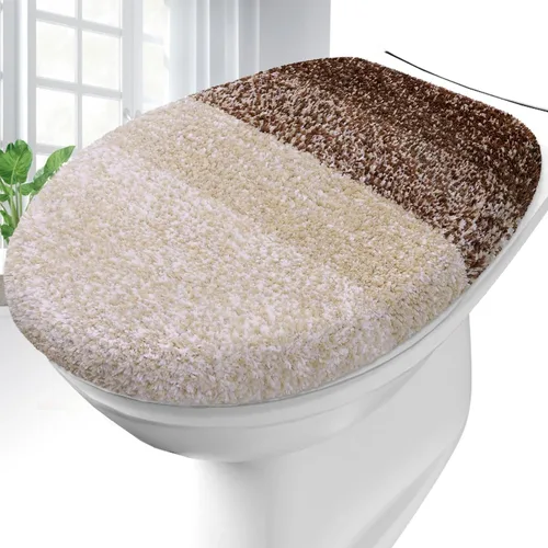 Miniatura 12 de OLANLY Funda de Asiento de Inodoro de Microfibra Suave para Baño, Fundas Lavables a Máquina, 17.5x15 Pulgadas, con Soporte de Goma que se Mantiene