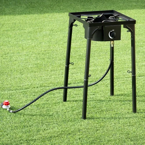 Miniatura 8 de Giantex Estufa de un solo quemador al aire libre, soporte de quemador de alta presión máx. 100,000 BTU, regulador de 0-20 PSI patas desmontables