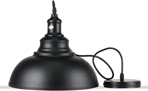 Miniatura 5 de Lightess, luz colgante industrial clásica de metal negro, iluminación colgante para montaje en techo Edison. Con cable.