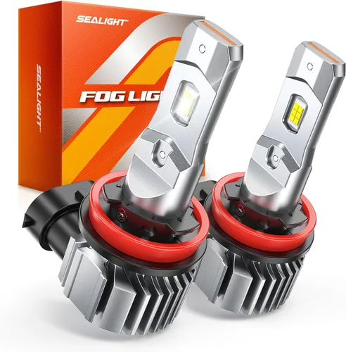 SEALIGHT H16 H8 H11 Bombillas LED antiniebla, 18000LM 800% de brillo 6500K Blanco frío, Bombilla antiniebla con anillo ajustable de 360°, 60000