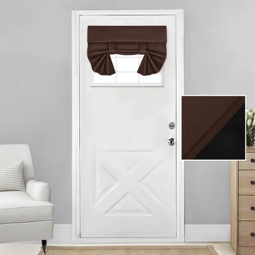 Miniatura 83 de HOMEIDEAS Cortinas 100% Opacas para Luces Laterales de Puerta Principal, Cubierta de Ventana de Puerta de Aula, Persianas de Privacidad