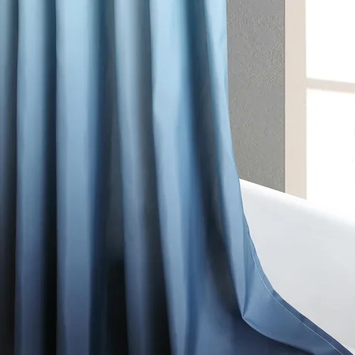Miniatura 131 de Cortinas de Ducha Negras, Cortinas de Ducha de Poliéster Impermeable con Rayas Horizontales Degradadas en Blanco y Negro Modernas para Baño, 72x72
