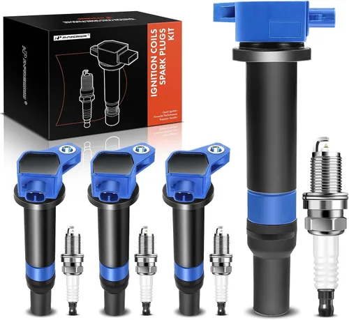 Miniatura 9 de A-Premium Juego de 4 paquetes de bobinas de encendido y bujías de iridio compatibles con Hyundai Accent 2006-2011 y Kia Rio Rio5 2006-2011, L4 1.4L
