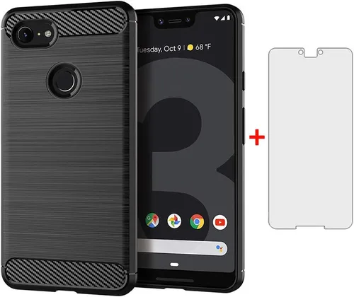 Miniatura 11 de Funda de teléfono para Google Pixel 3 con protector de pantalla de vidrio templado, accesorios para celda, delgada, cuerpo completo, goma de Azul