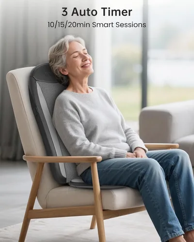 Miniatura 5 de COMFIER Shiatsu - Masajeador de espalda con calor, almohadilla para silla de masaje para aliviar la espalda, cojín de asiento con calefacción