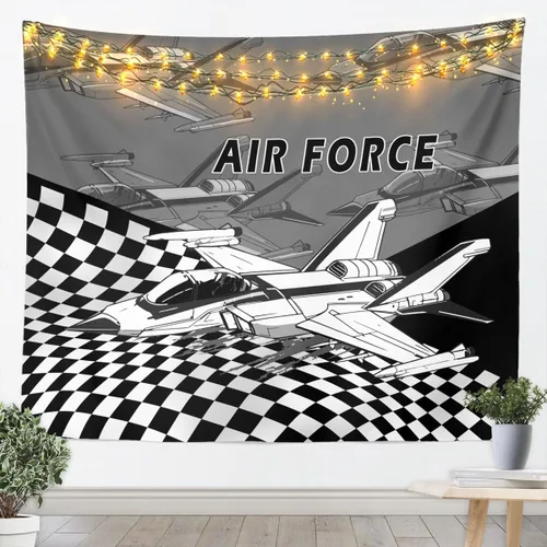 Miniatura 4 de Manfei Tapiz de pared de aviones para niños, diseño de bandera estadounidense, decoración de habitación de niños, niñas y adultos, decoración