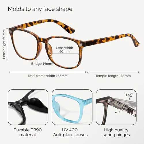 Miniatura 6 de Ccvoo Anteojos de lectura para mujer y hombre, con protección contra la luz azul, anteojos para computadora, anteojos de emergencia A1