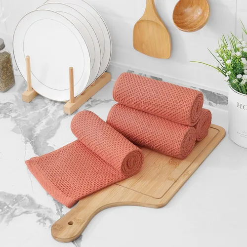 Miniatura 139 de Kitinjoy - Paños de cocina de 100 % algodón, tela de tejido gofrado, paño de limpieza ultrasuave, absorbente y de secado rápido. Beige