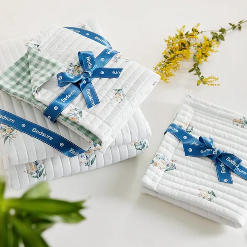 Miniatura 6 de Bedsure - Colcha floral tamaño Queen, ropa de cama reversible con estampado botánico de flores primaverales, colcha ligera, colcha de microfibra 02
