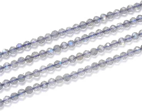 Miniatura 8 de Adabele Cuentas redondas facetadas pequeñas de 0.118 in con piedras preciosas de amazonita azul natural de 15 pulgadas