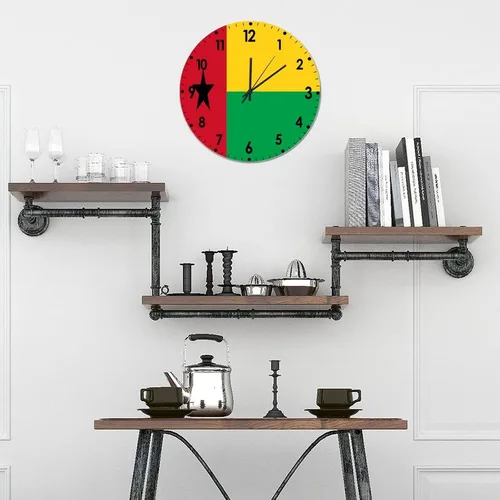 Miniatura 137 de Cheyan Reloj de pared con bandera de Canadá de 12 pulgadas, silencioso, sin tictac, de PVC, funciona con pilas, reloj redondo decorativo, regalo