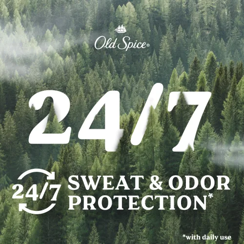 Miniatura 4 de Desodorante antitranspirante Old Spice de sensación seca para hombres, frescura 24/7, protección contra el sudor y el mal olor 24/7, suave