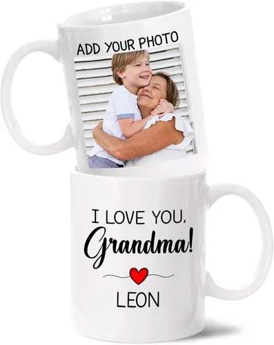 Taza personalizada para abuela, taza con foto personalizada para abuela, regalo de cumpleaños para abuela, taza de café con foto personalizada, taza