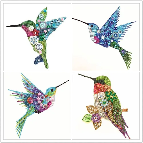 Miniatura 9 de antor Paquete de 4 pinturas de diamantes de imitación de cristal con forma especial, arte de diamantes de mandala, kits de pintura de diamantes