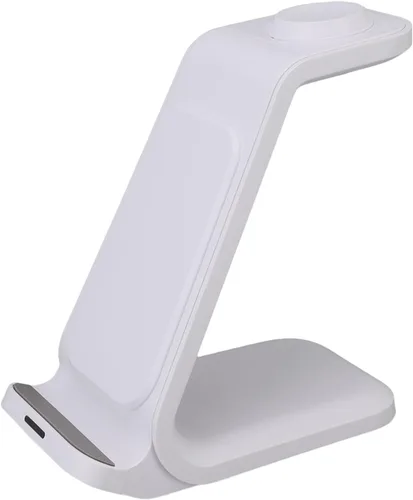 Miniatura 4 de PUSOKEI Cargador inalámbrico de 15 W Uso flexible para auriculares Android Reloj de teléfono ideal para necesidades de carga en movimiento (blanco)