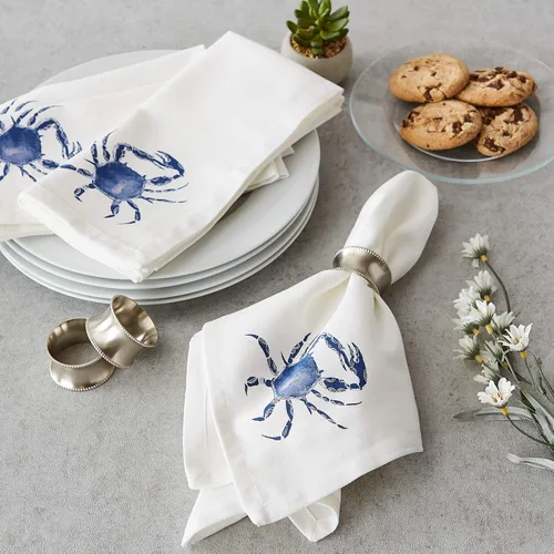 Miniatura 6 de DII Seashore Collection - Juego de servilletas, 20 x 20 pulgadas, cangrejo azul, 6 piezas