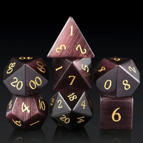 Miniatura 13 de Juego de dados Aagte D&D DNDND Un juego completo de dados de piedra DND con estuche de regalo magnífico para juego de mesa Dungeons and Dragons