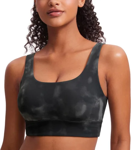 Miniatura 6 de CRZ YOGA Butterluxe - Brasier deportivo con espalda en U para mujer, cuello redondo, acolchado, de bajo impacto, para yoga, entrenamiento