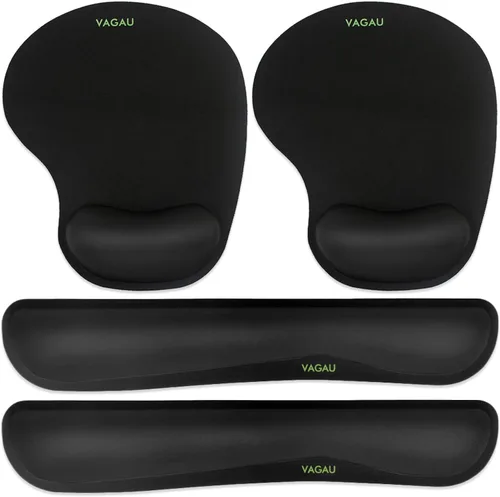Miniatura 8 de VAGAU Reposamuñecas para teclado y mouse pad de alta calidad, juego de espuma viscoelástica ergonómica para oficina, laptop, Mac, computadora