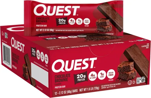 Miniatura 15 de Quest Nutrition Barra de proteína de trozos de chocolate menta, alto en proteínas, bajo en carbohidratos, sin gluten, apto para ceto, 12