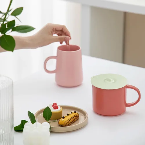 Miniatura 2 de Paquete de 4 tapas de silicona de 3.9 pulgadas para tazas, tazones, platos, sartenes, cubierta para salpicaduras de microondas, recipientes
