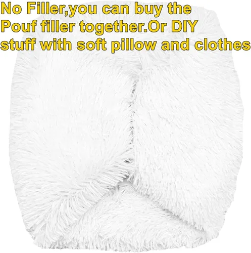 Miniatura 8 de Asuprui Puf Otomano Sin Relleno Reposapiés Otomano 20x12 Pulgadas Puf de Piso Redondo Piso Silla Bean Bag Sin Relleno Reposapiés con Almacenamiento