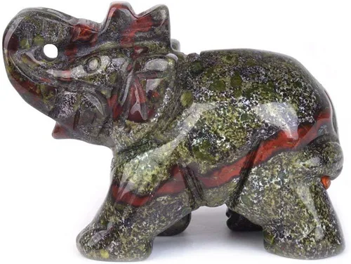 Miniatura 24 de Angelstones Figura de piedra preciosa de elefante pirita, cristal curativo, tótem de animal, piedra espiritual, 2 pulgadas