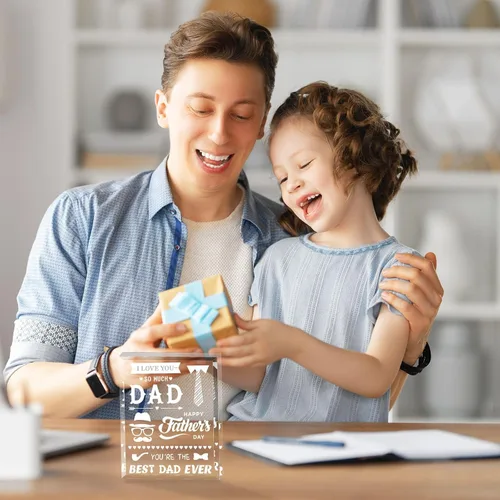 Miniatura 5 de gisgfim Regalos para papá para el Día del Padre, regalos de cristal acrílico significativo, recuerdo de papá, pisapapeles acrílico, regalo