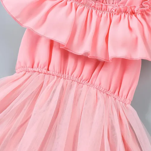 Miniatura 4 de VINUOKER Vestido de fiesta de princesa para niñas pequeñas, vestido de primavera y verano, vestido de verano con hombros descubiertos, vestido