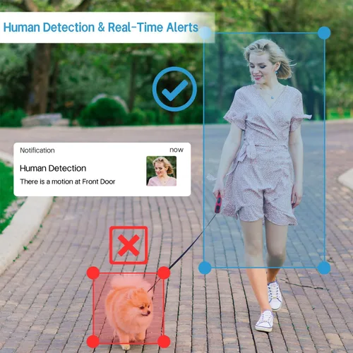 Miniatura 3 de Timbre de video inalámbrico HD con timbre, detección humana inteligente, alerta en tiempo real, visión nocturna FHD, audio bidireccional, IP65 2 K.