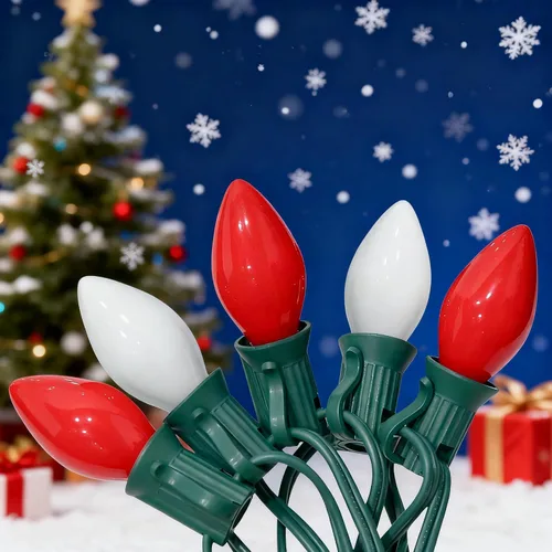 Miniatura 9 de C7 Luces de Navidad para Exteriores 25 Pies Luces de Cadena LED de Navidad con 27 Bombillas LED Multicolor (2 de Repuesto), Luces de Cadena