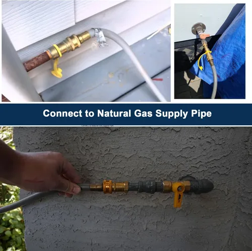 Miniatura 6 de ATKKE Manguera de parrilla de gas natural ID de 3/8 pulgadas con accesorios de conexión rápida, manguera de GLP de baja presión para Weber