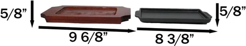 Miniatura 8 de Ebros - Sartén de hierro fundido de tamaño personal para fajita, plato de carne japonesa con base de madera para restaurante, hogar, cocina