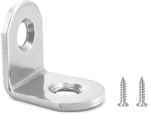 Miniatura 9 de 20 soportes en L de acero inoxidable, soporte de esquina de ángulo recto de 0.79 pulgadas, metal resistente, juntas de 90 grados