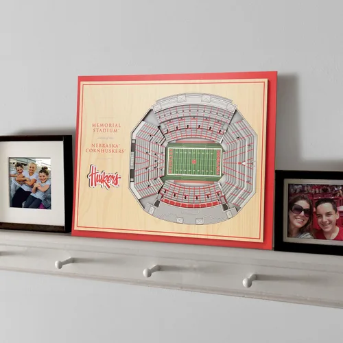 Miniatura 2 de YouTheFan NCAA Nebraska Cornhuskers Arte de Pared 3D StadiumView de 5 Capas - Memorial Stadium