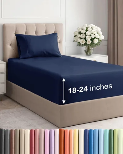 Miniatura 89 de Sábanas King divididas con bolsillos extra profundos, sábanas transpirables y refrescantes de 5 piezas, sábanas de lujo para hotel, suaves, sin 22