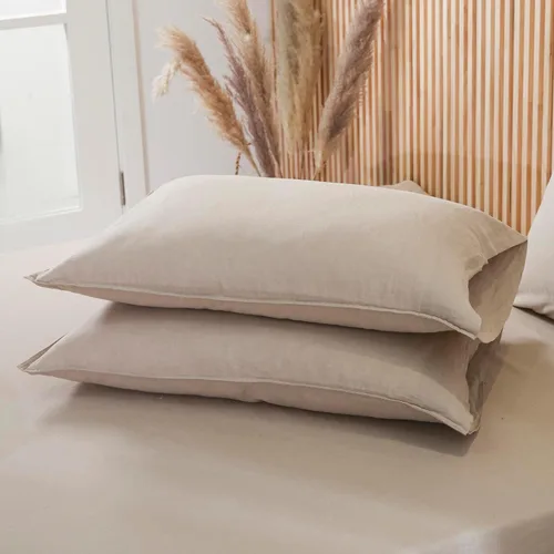 Miniatura 16 de Linen World - Juego de 2 fundas de almohada de lino, 20 x 30 pulgadas, tamaño estándar/Queen, fundas de almohada 100% lino natural francés, fundas
