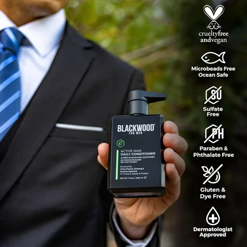 Miniatura 3 de BLACKWOOD FOR MEN Active Man Acondicionador Diario - Acondicionador Espesante para Hombres para la Pérdida de Cabello y Caspa - Tratamiento Profundo