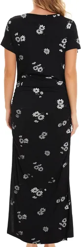 Miniatura 3 de Smallshow Vestido de maternidad largo dividido para mujer, manga corta, fruncido, ropa de embarazo