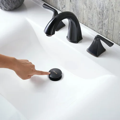 Miniatura 6 de Pfister Selia LF049SLYY - Grifo para lavabo de baño, 8 pulgadas de ancho, 2 asas, 3 agujeros, acabado de bronce toscano, LF049SLYY