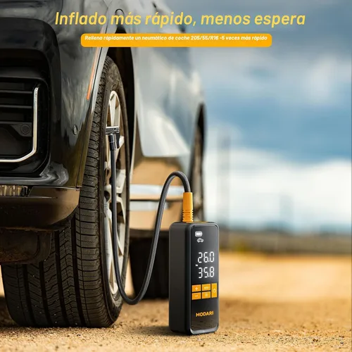 Miniatura 4 de MODARI Inflador de neumáticos Compresor de aire portátil - Bomba de aire portátil 4 veces más rápida de 160 PSI para automóviles - Infladores
