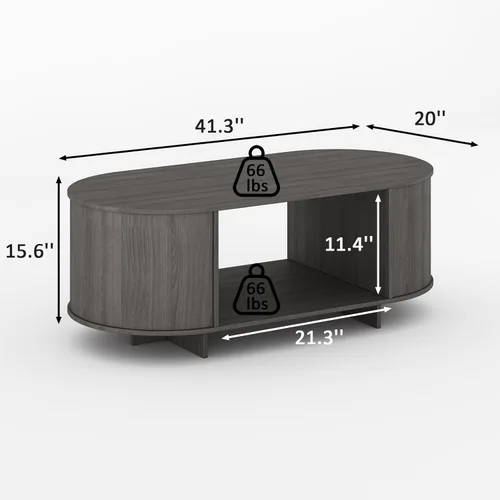 Miniatura 6 de Juego de Mesa de Centro y Soporte para TV de 2 Piezas, Centro de Entretenimiento con 2 Cajones, Consola de TV Moderna de 78.7'', Mesa de Centro Gris