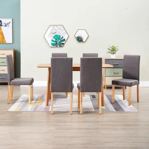 Miniatura 15 de Modern Dining Chairs Set of 2 Black Fabric Upholstered with Rubber Wood Frame for Kitchen Dining Room Farmhouse Decor